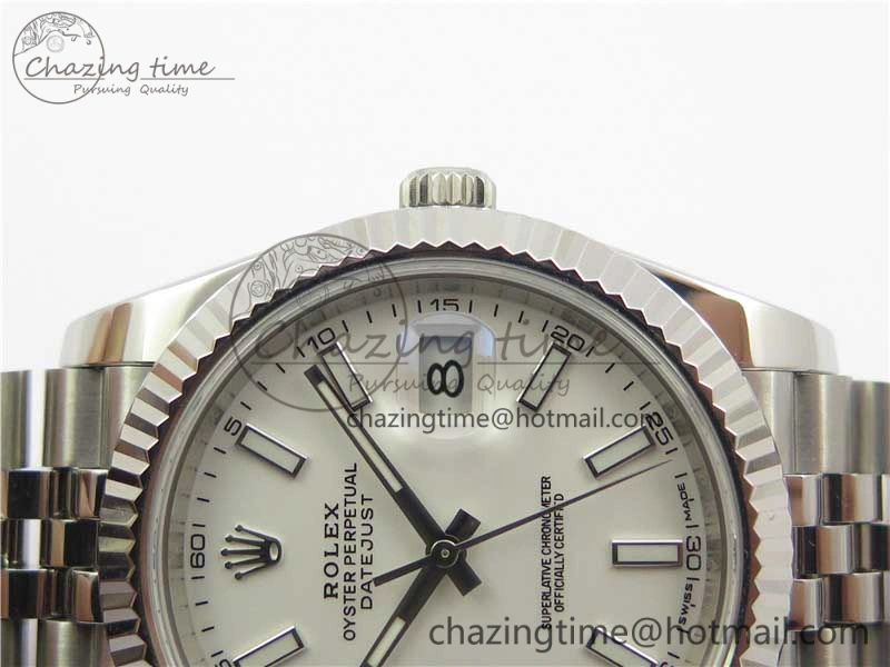 DateJust 126334 SS Noob 1:1 904L Best Edition White Dial Stick Markers on Jubilee Bracelet A3235