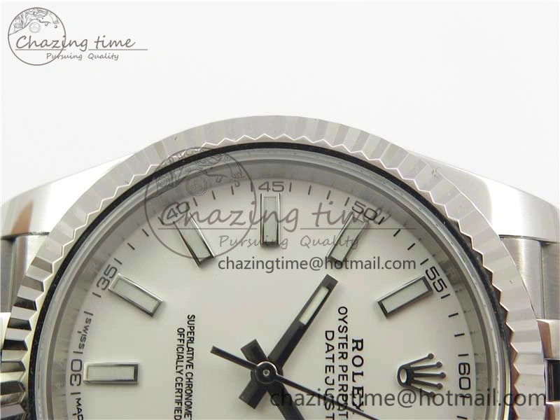 DateJust 126334 SS Noob 1:1 904L Best Edition White Dial Stick Markers on Jubilee Bracelet A3235