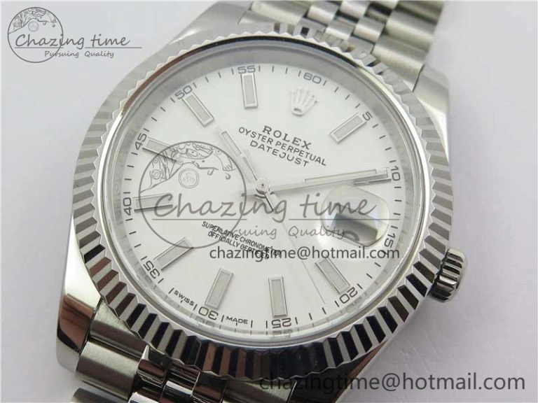 DateJust 126334 SS Noob 1:1 904L Best Edition White Dial Stick Markers on Jubilee Bracelet A3235