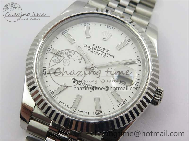 DateJust 126334 SS Noob 1:1 904L Best Edition White Dial Stick Markers on Jubilee Bracelet A3235