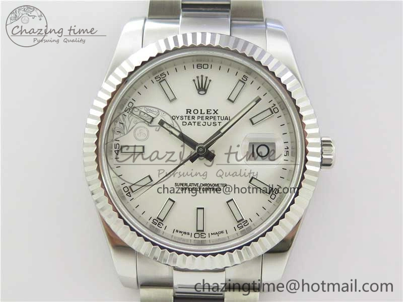 DateJust 126334 SS Noob 1:1 904L Best Edition White Dial Stick Markers on Oyster Bracelet A3235