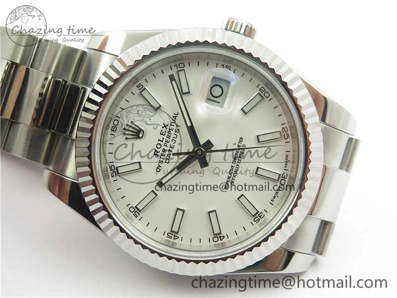 DateJust 126334 SS Noob 1:1 904L Best Edition White Dial Stick Markers on Oyster Bracelet A3235