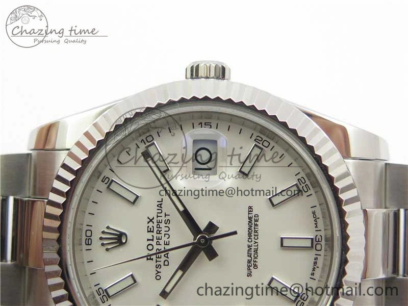 DateJust 126334 SS Noob 1:1 904L Best Edition White Dial Stick Markers on Oyster Bracelet A3235