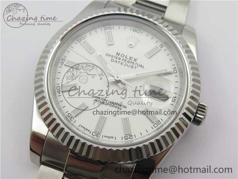 DateJust 126334 SS Noob 1:1 904L Best Edition White Dial Stick Markers on Oyster Bracelet A3235