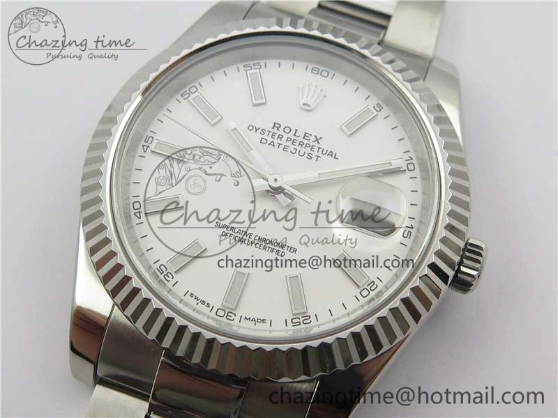 DateJust 126334 SS Noob 1:1 904L Best Edition White Dial Stick Markers on Oyster Bracelet A3235