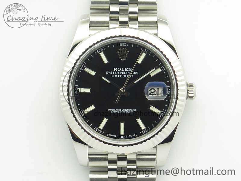 DateJust 126334 SS REF 1:1 Best Edition Black Dial Stick Markers on New version Jubilee Bracelet A3235