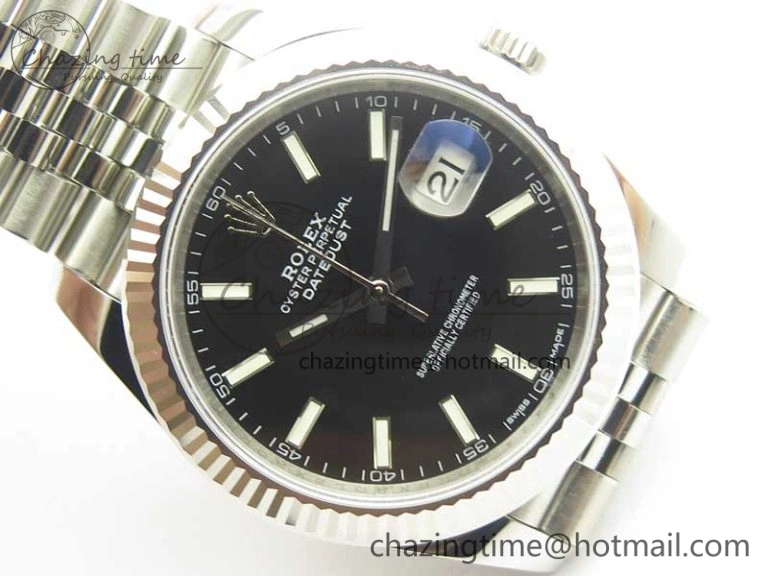 DateJust 126334 SS REF 1:1 Best Edition Black Dial Stick Markers on New version Jubilee Bracelet A3235