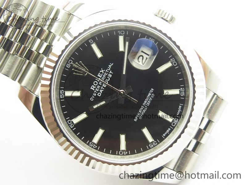 DateJust 126334 SS REF 1:1 Best Edition Black Dial Stick Markers on New version Jubilee Bracelet A3235