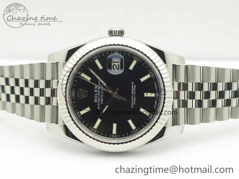 DateJust 126334 SS REF 1:1 Best Edition Black Dial Stick Markers on New version Jubilee Bracelet A3235