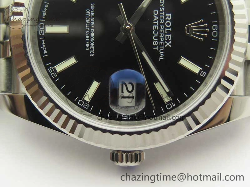 DateJust 126334 SS REF 1:1 Best Edition Black Dial Stick Markers on New version Jubilee Bracelet A3235