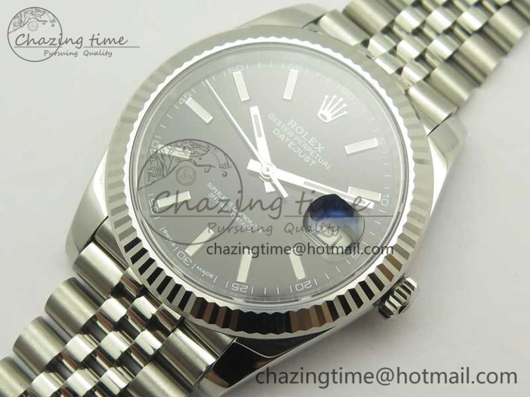 DateJust 126334 SS REF 1:1 Best Edition Black Dial Stick Markers on New version Jubilee Bracelet A3235