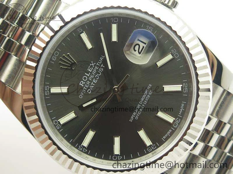 DateJust 126334 SS REF 1:1 Best Edition Gray Dial Stick Markers On New Version Jubilee Bracelet A3235