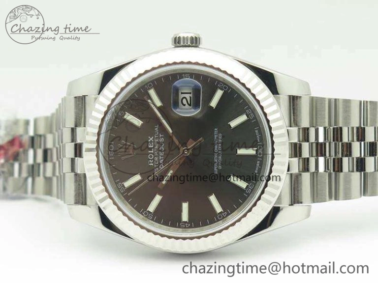 DateJust 126334 SS REF 1:1 Best Edition Gray Dial Stick Markers On New Version Jubilee Bracelet A3235