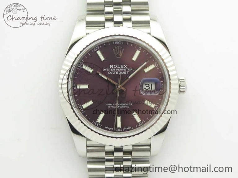 DateJust 126334 SS REF 1:1 Best Edition Purple Dial Stick Markers on New version Jubilee Bracelet A3235