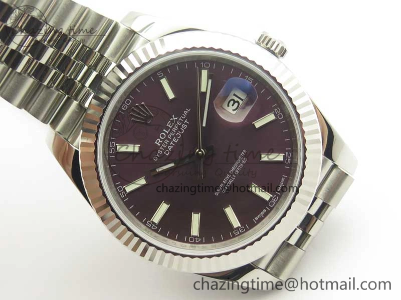 DateJust 126334 SS REF 1:1 Best Edition Purple Dial Stick Markers on New version Jubilee Bracelet A3235