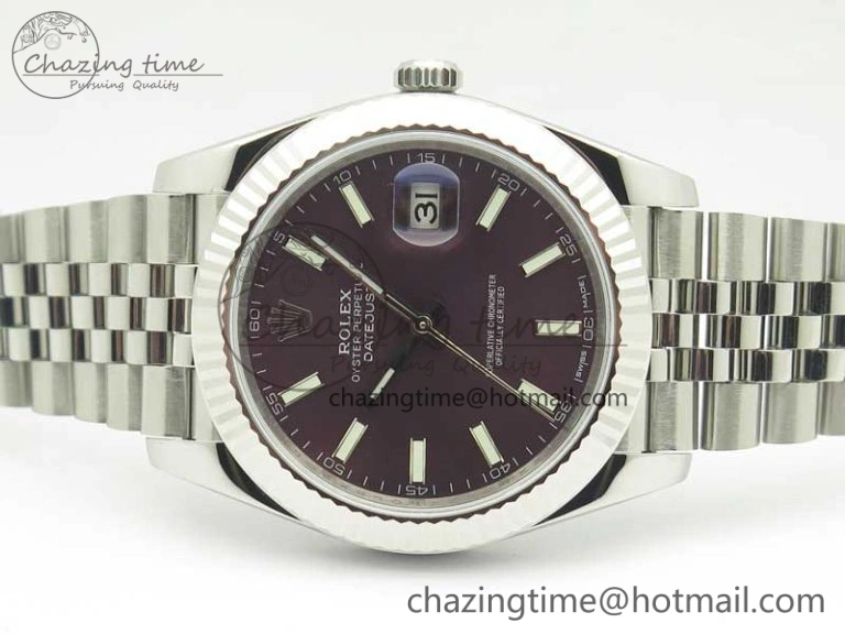 DateJust 126334 SS REF 1:1 Best Edition Purple Dial Stick Markers on New version Jubilee Bracelet A3235
