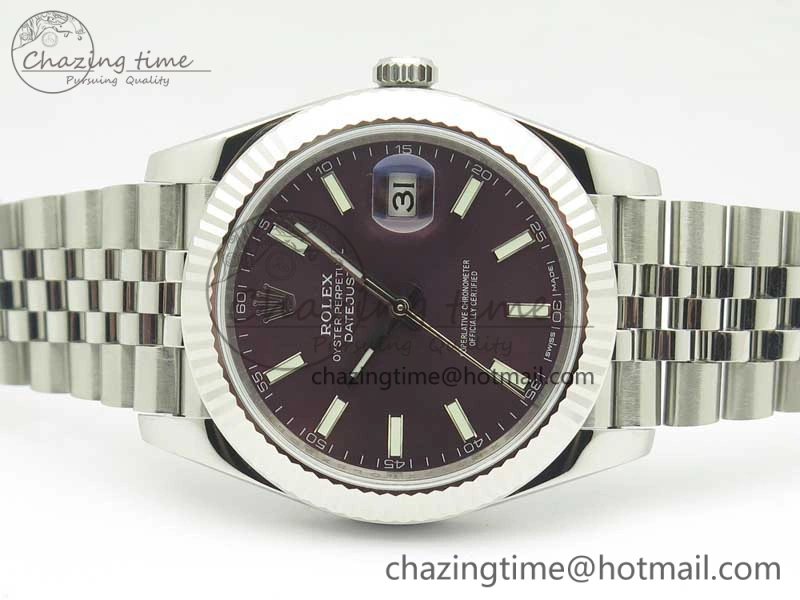 DateJust 126334 SS REF 1:1 Best Edition Purple Dial Stick Markers on New version Jubilee Bracelet A3235