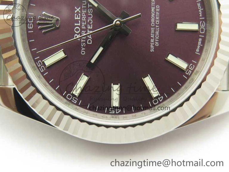 DateJust 126334 SS REF 1:1 Best Edition Purple Dial Stick Markers on New version Jubilee Bracelet A3235