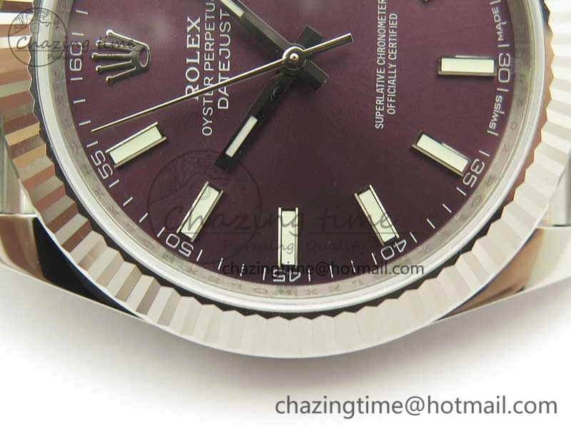 DateJust 126334 SS REF 1:1 Best Edition Purple Dial Stick Markers on New version Jubilee Bracelet A3235