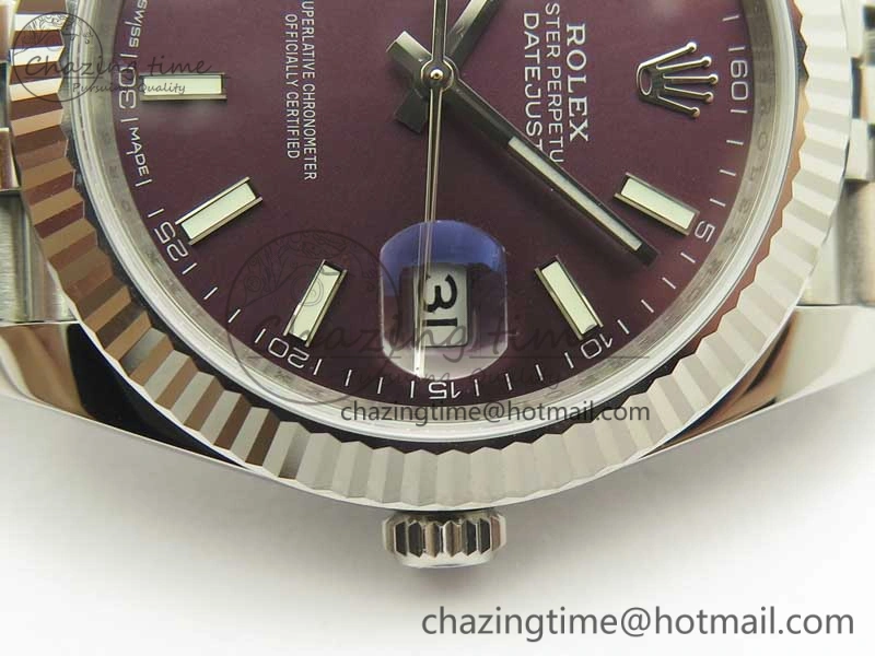 DateJust 126334 SS REF 1:1 Best Edition Purple Dial Stick Markers on New version Jubilee Bracelet A3235
