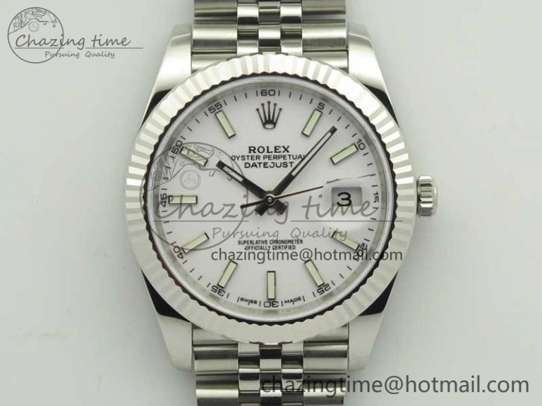 DateJust 126334 SS REF 1:1 Best Edition White Dial Stick Markers on New version Jubilee Bracelet A3235