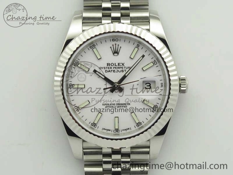 DateJust 126334 SS REF 1:1 Best Edition White Dial Stick Markers on New version Jubilee Bracelet A3235
