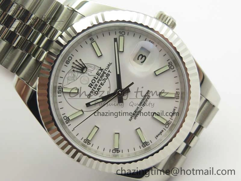 DateJust 126334 SS REF 1:1 Best Edition White Dial Stick Markers on New version Jubilee Bracelet A3235