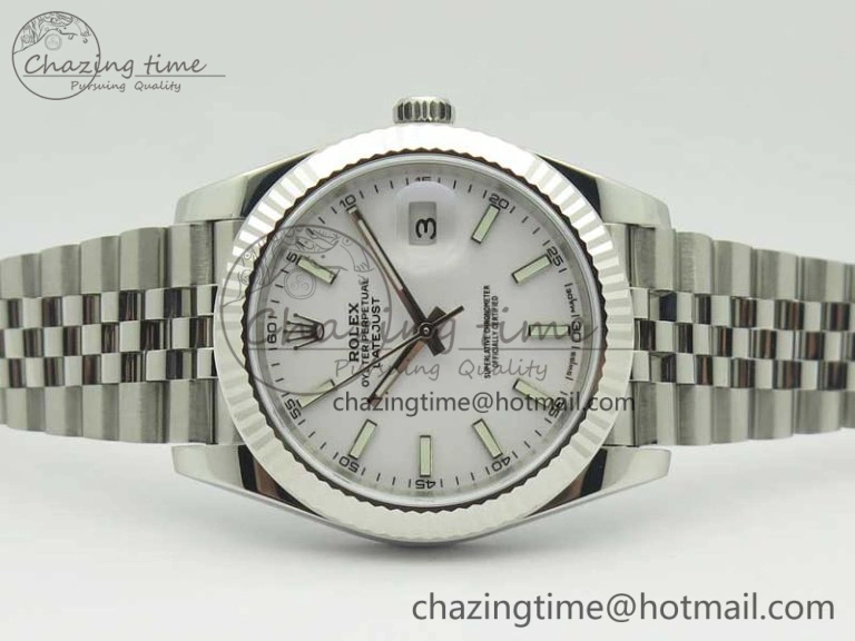 DateJust 126334 SS REF 1:1 Best Edition White Dial Stick Markers on New version Jubilee Bracelet A3235