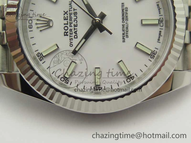DateJust 126334 SS REF 1:1 Best Edition White Dial Stick Markers on New version Jubilee Bracelet A3235