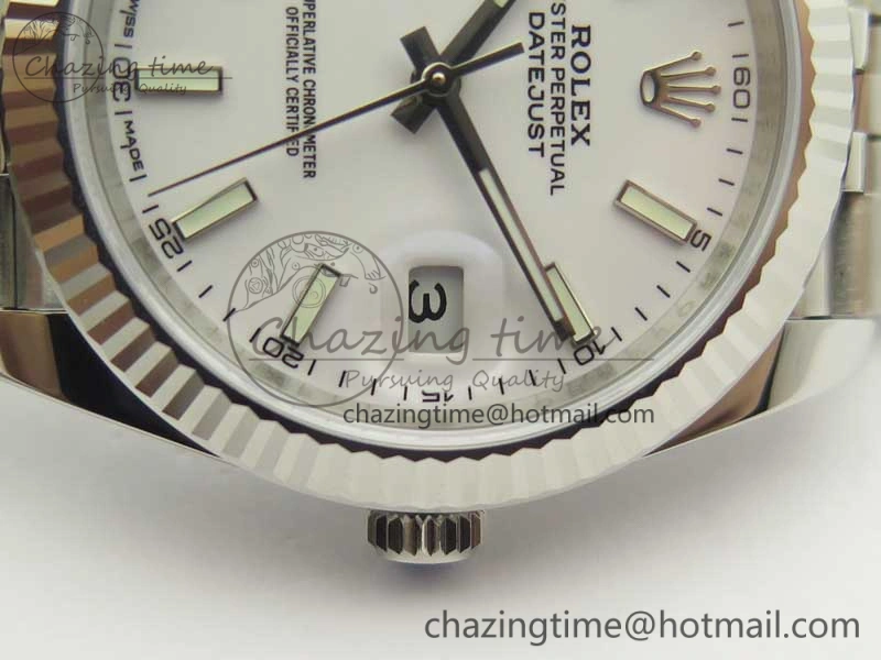 DateJust 126334 SS REF 1:1 Best Edition White Dial Stick Markers on New version Jubilee Bracelet A3235