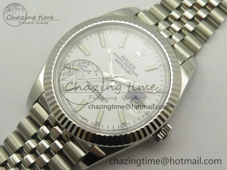 DateJust 126334 SS REF 1:1 Best Edition White Dial Stick Markers on New version Jubilee Bracelet A3235