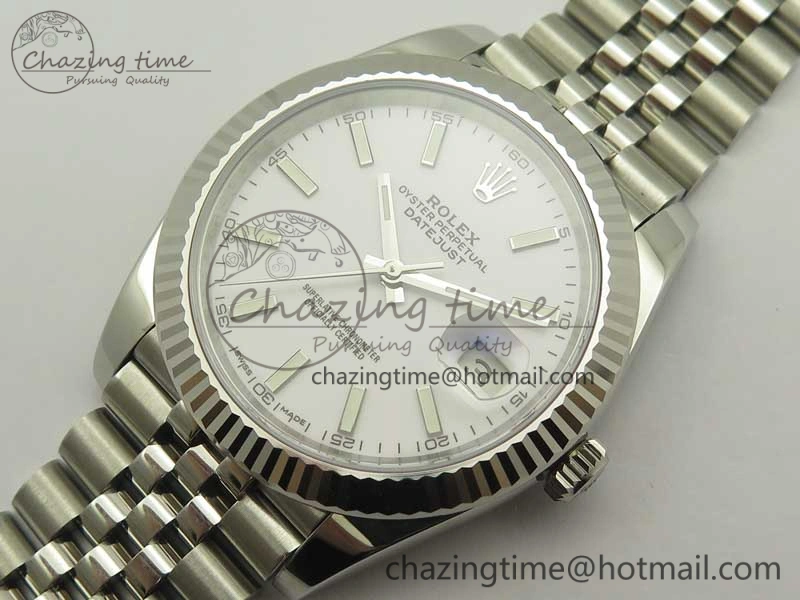 DateJust 126334 SS REF 1:1 Best Edition White Dial Stick Markers on New version Jubilee Bracelet A3235