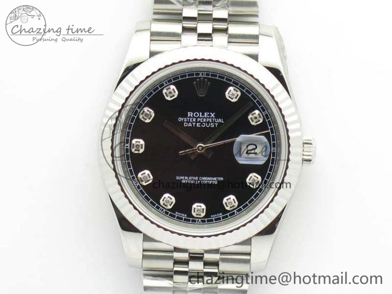 DateJust 228238 SS Noob 1:1 Best Edition Black Dial Diamond On Jubilee Bracelet A3235