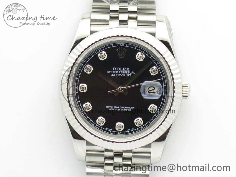 DateJust 228238 SS Noob 1:1 Best Edition Black Dial Diamond On Jubilee Bracelet A3235