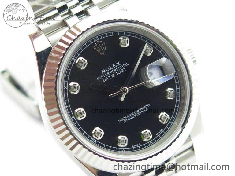DateJust 228238 SS Noob 1:1 Best Edition Black Dial Diamond On Jubilee Bracelet A3235
