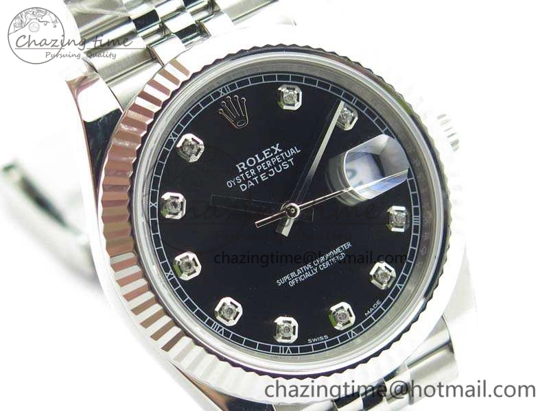 DateJust 228238 SS Noob 1:1 Best Edition Black Dial Diamond On Jubilee Bracelet A3235