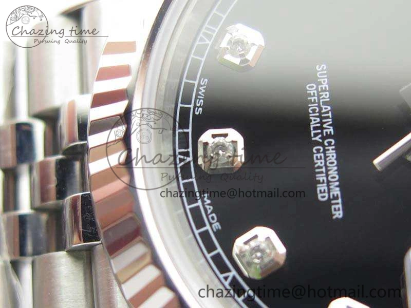 DateJust 228238 SS Noob 1:1 Best Edition Black Dial Diamond On Jubilee Bracelet A3235
