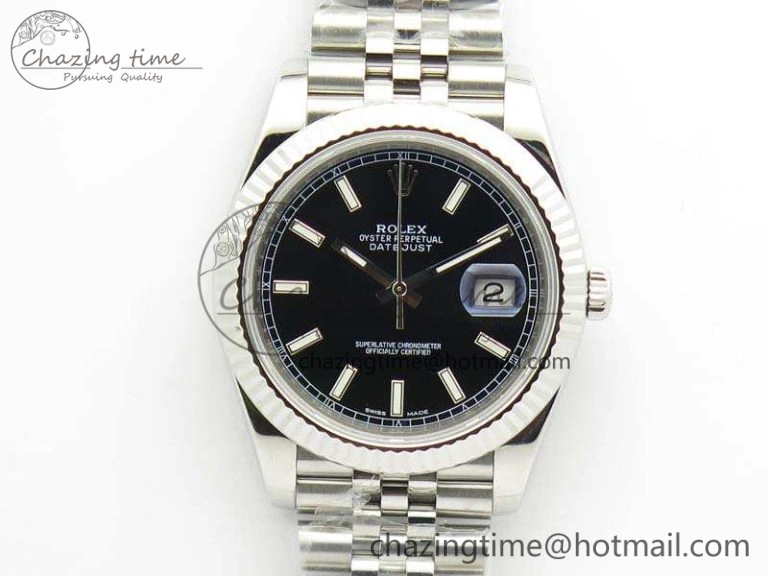 DateJust 228238 SS Noob 1:1 Best Edition Black Dial Stick Markers On Jubilee Bracelet A3235