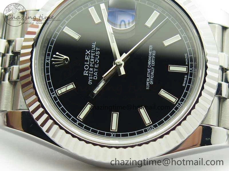 DateJust 228238 SS Noob 1:1 Best Edition Black Dial Stick Markers On Jubilee Bracelet A3235