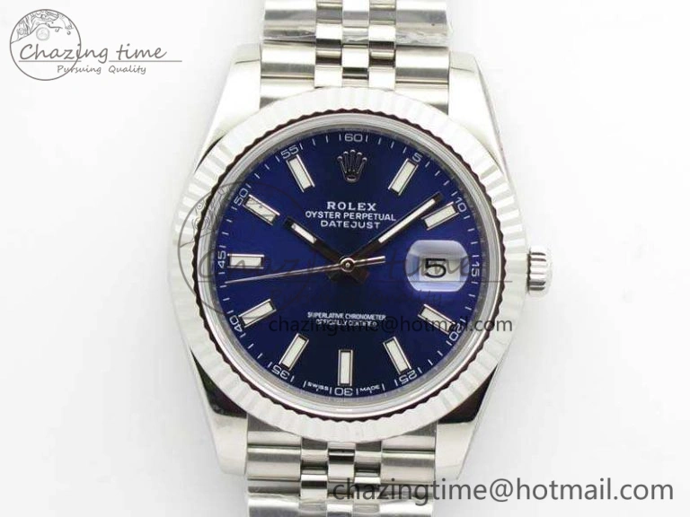 DateJust 228238 SS Noob 1:1 Best Edition Blue Dial Stick Markers On Jubilee Bracelet A3235