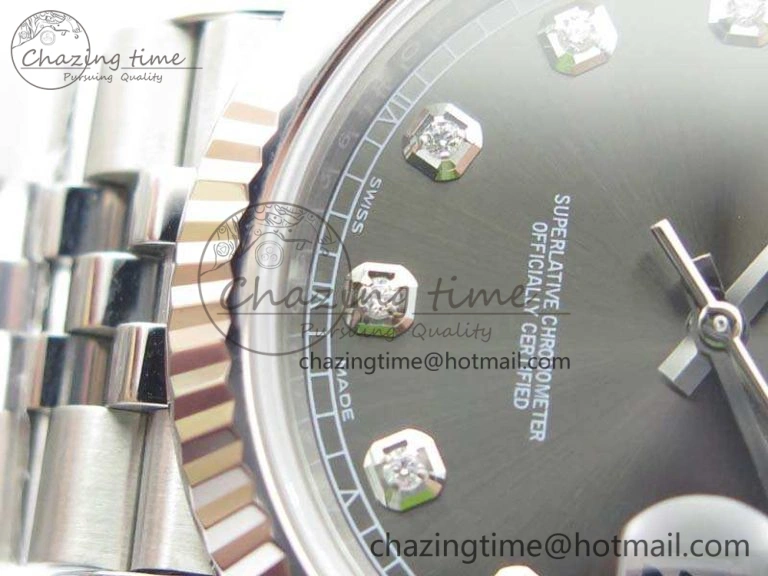 DateJust 228238 SS Noob 1:1 Best Edition Gray Dial Diamond On Jubilee Bracelet A3235