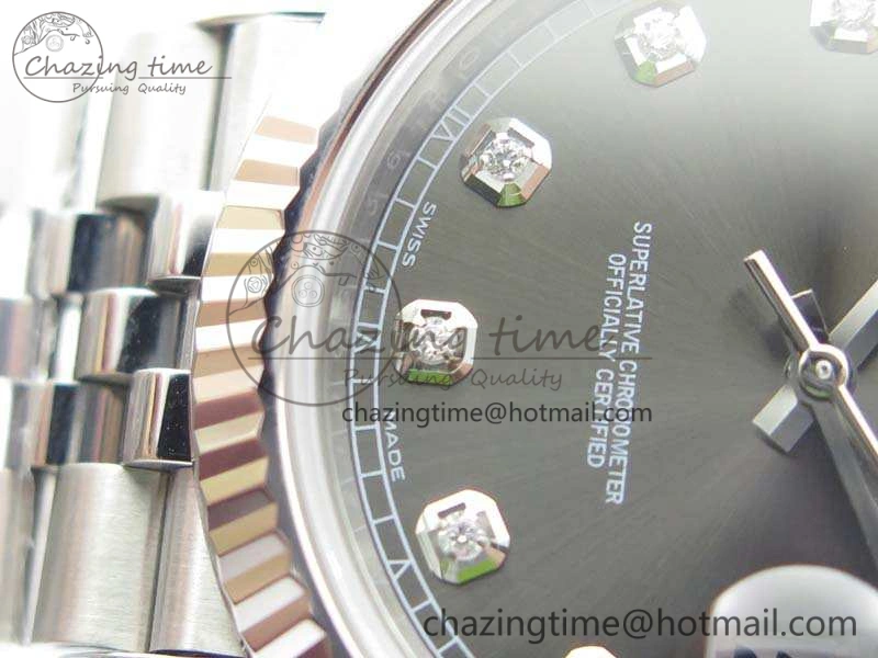 DateJust 228238 SS Noob 1:1 Best Edition Gray Dial Diamond On Jubilee Bracelet A3235