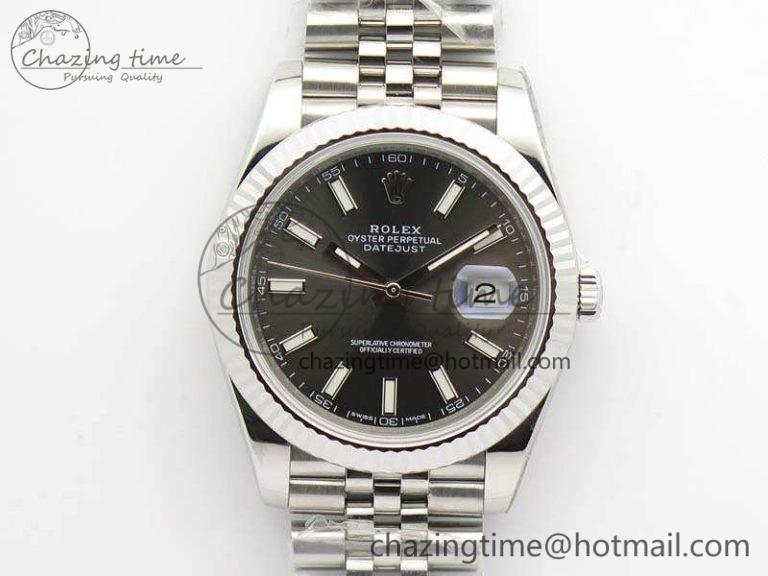 DateJust 228238 SS Noob 1:1 Best Edition Gray Dial Stick Markers On Jubilee Bracelet A3235