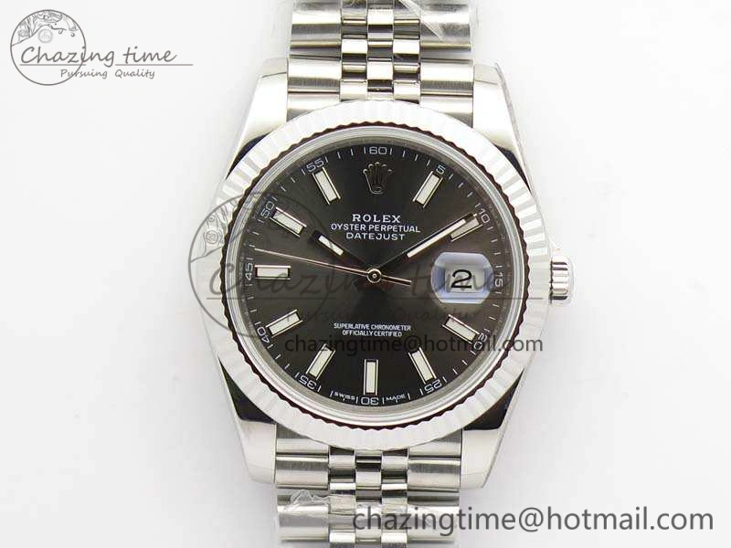 DateJust 228238 SS Noob 1:1 Best Edition Gray Dial Stick Markers On Jubilee Bracelet A3235