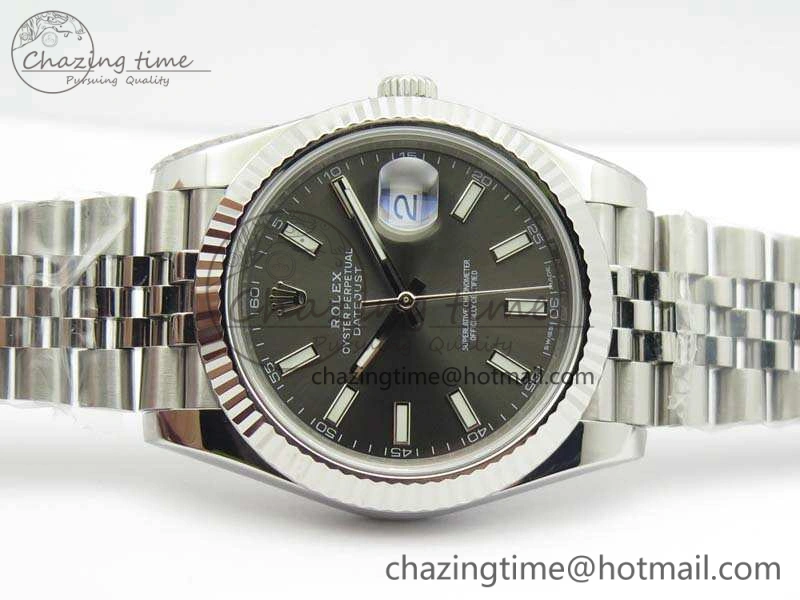 DateJust 228238 SS Noob 1:1 Best Edition Gray Dial Stick Markers On Jubilee Bracelet A3235