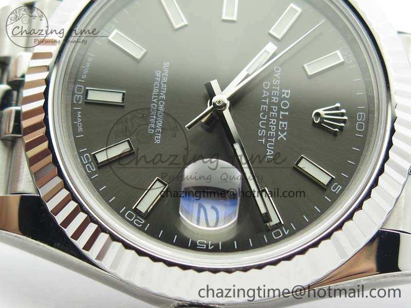 DateJust 228238 SS Noob 1:1 Best Edition Gray Dial Stick Markers On Jubilee Bracelet A3235