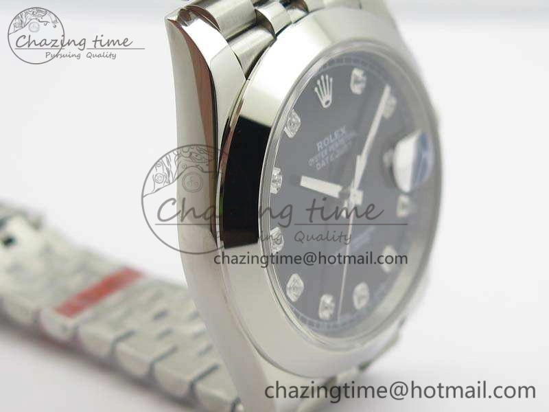 DateJust 228238 Smooth Bezel SS Noob 1:1 Best Edition Black Dial Diamond On Jubilee Bracelet A3235