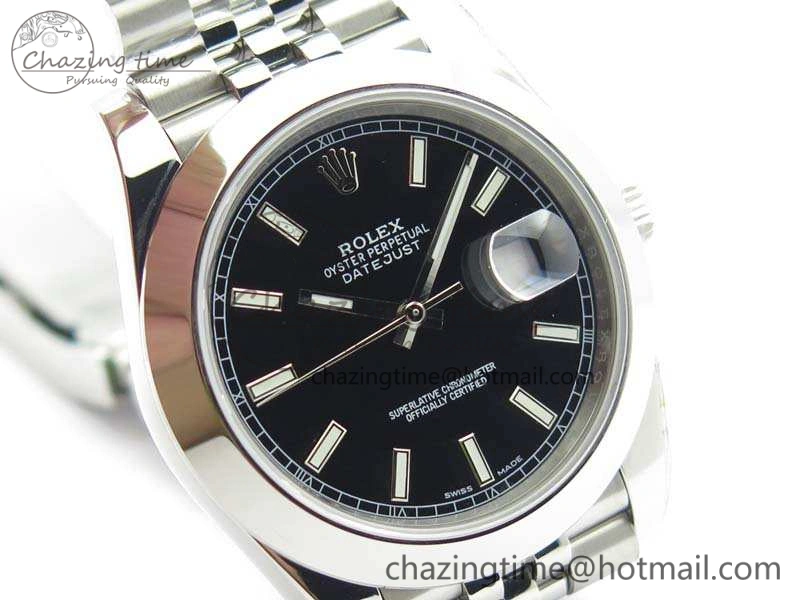 DateJust 228238 Smooth Bezel SS Noob 1:1 Best Edition Black Sticks Dial On Jubilee Bracelet A3235