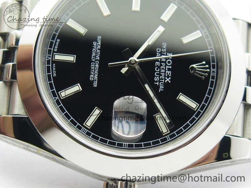 DateJust 228238 Smooth Bezel SS Noob 1:1 Best Edition Black Sticks Dial On Jubilee Bracelet A3235