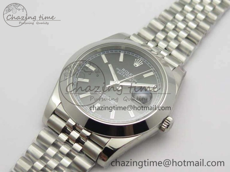 DateJust 228238 Smooth Bezel SS Noob 1:1 Best Edition Black Sticks Dial On Jubilee Bracelet A3235